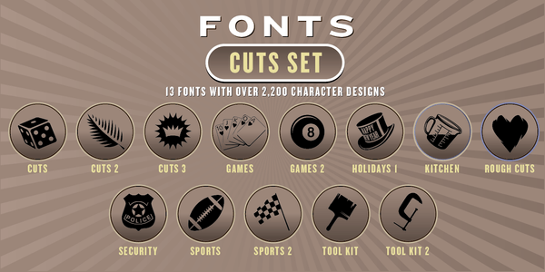 CUTS FONT SET: 13 Fonts - altemusfonts
