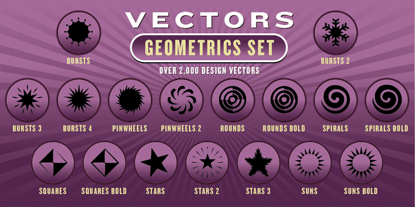 GEOMETRICS VECTORS SET: 2,000 Designs - altemusfonts