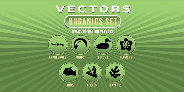 ORGANICS VECTORS SET: 700 Designs - altemusfonts
